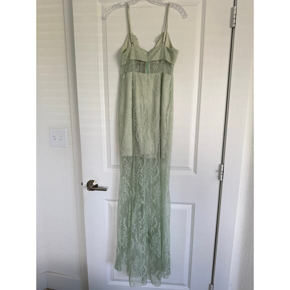 NBD Sinatra Dress in Mint Green Lace with Cascading Ruffle Accent Size S NWT - Picture 5 of 6